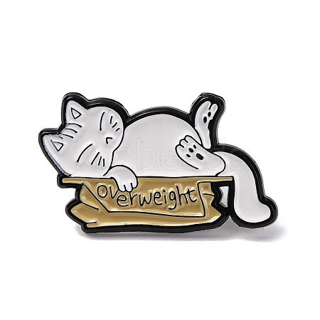 Carton White Cat Alloy Enamel Pins JEWB-K023-05EB-04-1