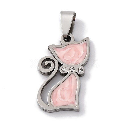 201 Stainless Steel Enamel Pendants STAS-Q342-16P-01-1