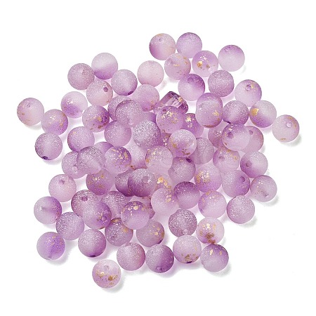 Frosted Transparent Glass Beads GLAA-A045-04E-1