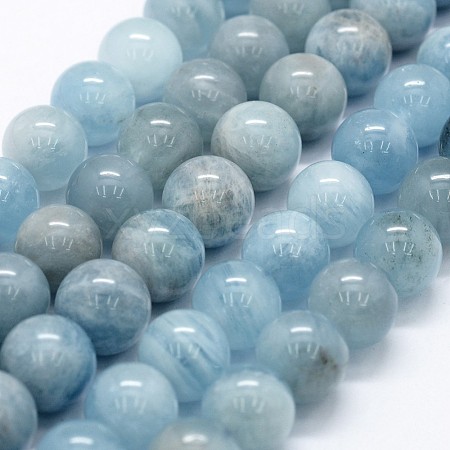 Natural Aquamarine Bead Strands G-P371-23D-1