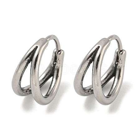 316 Surgical Stainless Steel Hoop Earrings EJEW-D096-18D-AS-1