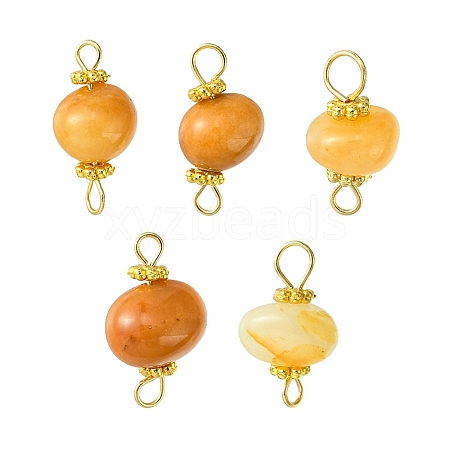 Natural Topaz Jade Connector Charms PALLOY-YW0001-55-1