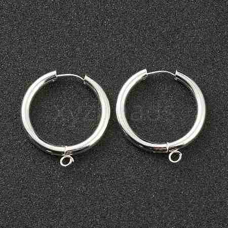 201 Stainless Steel Huggie Hoop Earring Findings STAS-P283-01M-S-1