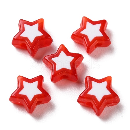Star Acrylic Beads TACR-C001-02B-1