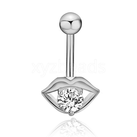 Clear Cubic Zirconia Belly Button Rings WG9960A-22-1