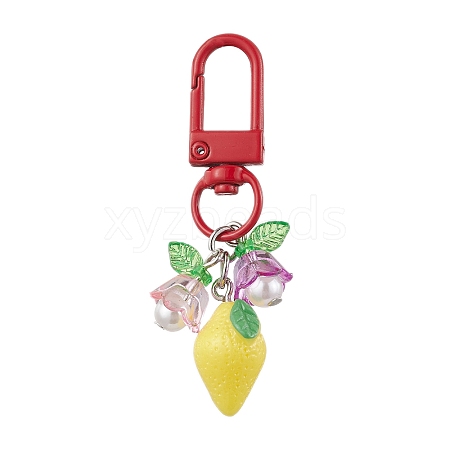 Fruit Resin & Acrylic Pendant Decorations HJEW-JM02987-03-1