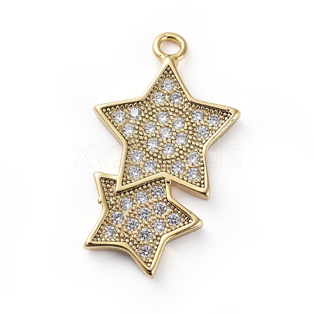 Brass Micro Pave Cubic Zirconia Pendants ZIRC-G157-08G-1