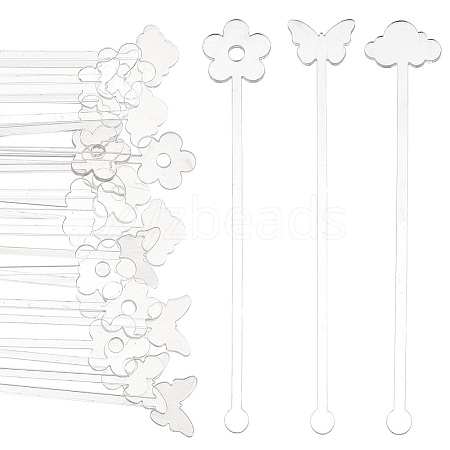  30Pcs 3 Style Transparent Acrylic Stirring Rods TACR-NB0001-30C-1