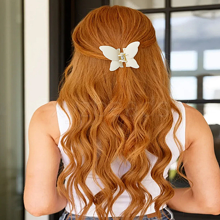 1Pc Frosted Butterfly Hair Claw Clip OHAR-LP0002-29E-1