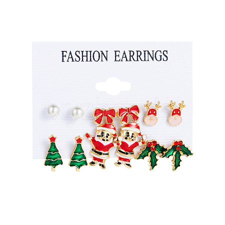 6 Pairs Alloy Enamel Earring Sets WG06580-10-1