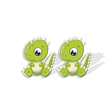 Resin Dinosaur Stud Earrings for Women PW-WGED288-08-1