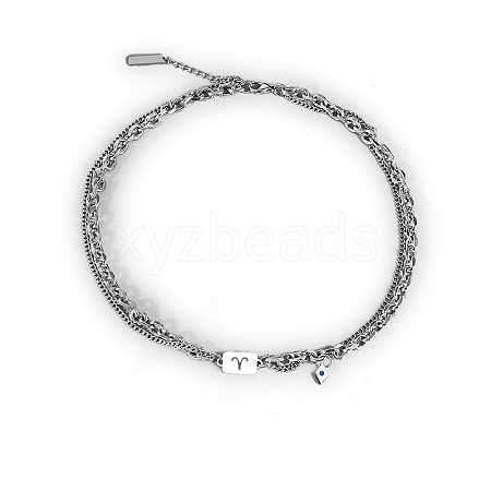 Men's Constellation Titanium Steel Necklace PW-WG28588-11-1