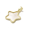 Brass Pave Shell Pendants KK-I708-14D-G-2