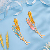4Pcs 2 Colors Wheat Alloy Rhinestone Brooches for Backpack Clothes JEWB-HY0001-48-3