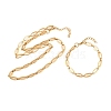 304 Stainless Steel Oval Link Chain Bracelet & Necklace Jewelry Sets SJEW-L199-06G-4