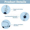 4Pcs 4 Style Alloy Hollow Star Link Chain Bracelets & Necklaces with ABS Plastic Pearl Beaded SJEW-FI0001-09-4