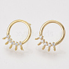 Brass Cubic Zirconia Stud Earring Findings KK-S350-026-2