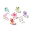 Two Tone UV Plating Rainbow Iridescent Acrylic Beads TACR-D010-04-1