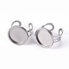 Tarnish Resistant 201 Stainless Steel Cuff Ring Findings STAS-S080-040D-P-5