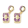 Brass Enamel European Dangle Charms KK-CBA6938-14G-02-1