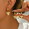 Metal Bird 201 Stainless Steel Hoop Earrings for Women Daily Versatile Jewelry SE6238-1-2