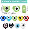 180Pcs 9 Colors Handmade Evil Eye Lampwork Beads Strands LAMP-FH0001-09-5