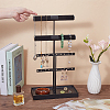 4-Tier Wood & Velvet Jewelry Towers Stands Jewelry Organizer Holder with Tray for Watch ODIS-WH0106-20EB-2