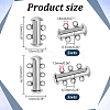 10 Sets 2 Styles 304 Stainless Steel Slide Lock Clasps STAS-ME0003-55-2