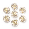 Metal Enlaced Transparent Acrylic Beads MACR-M045-03-1