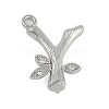 Brass Crystal Rhinestone Letter Links Connector Charms KK-S395-06P-Y-1