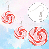 FIBLOOM 4 Pairs 4 Colors Handmade Polymer Clay Lollipop Dangle Earrings EJEW-FI0001-01-3