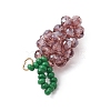 Handmade Glass Beaded Grape Pendants PALLOY-MZ00489-5