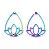 Rainbow Color 201 Stainless Steel Connector Charms STAS-N098-043M-2