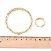 Oval Brass Micro Pave Cubic Zirconia Cuff Bangles & Rings Sets for Women SJEW-R002-06G-08-5