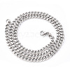 Men's 201 Stainless Steel Cuban Chain Necklace NJEW-R257-001C-P-1