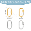 Unicraftale 4Pcs 2 Colors 304 Stainless Steel Screw Carabiner Lock Charms STAS-UN0053-34-3