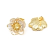 Brass Micro Pave Cubic Zirconia Stud Earring Findings CU-CBAA5EE-04G-01-2