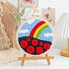 DIY Rainbow Pattern Punch Embroidery Beginner Kits for Beginners PW-WGB2670-06-1