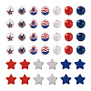 220Pcs Independence Day Theme Spray Painted Natural Wood Beads WOOD-TA0001-73-3