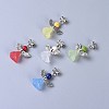Transparent Frosted Acrylic Flower Pendants PALLOY-JF00373-1