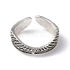 Alloy Wing Open Cuff Ring for Women RJEW-K239-17C-AS-2