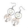 Celestial Brass & 304 Stainless Steel Dangle Drop Earrings for Women EJEW-JE07345-02-4