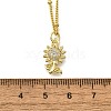 Brass Micro Pave Clear Cubic Zirconia Sunflower Pendant Necklaces for Women NJEW-A039-01A-G-5