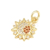 Brass Micro Pave Cubic Zirconia Pendants KK-D258-08G-01-2