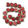 Painted Glass Beads Bumpy Beads Heart X-LAMP-V001-07G-2