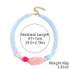 Resin Oval Cube Beaded Necklaces with Alloy End Chains WG28E0B-02-1