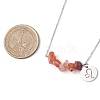 Natural South Red Agate Chip & Constellation Pendant Necklaces NJEW-JN05084-05-3