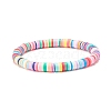 4Pcs 4 Style Handmade Polymer Clay Heishi Beads Stretch Bracelets Set BJEW-JB07511-4