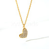 Stainless Steel Rhinestone Heart Pendant Necklaces for Women VM2670-2-3