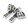 Rack Plating Alloy with Rhinestone Pendants FIND-Z051-03P-02-2